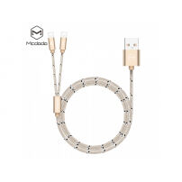 MCDODO USB kabel se dvěma lightning konektory pro Apple iPhone - 1m - zlatý