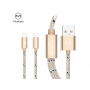 MCDODO USB kabel se dvěma lightning konektory pro Apple iPhone - 1m - zlatý