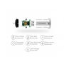 MCDODO nabíječka do auta se dvěma USB porty pro Apple iPhone / iPad / iPod - stříbrná