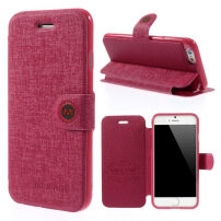 MEILAITE kožené pouzdro s magnetickým klipem pro Apple iPhone 6 / 6S - rose