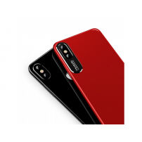 MCDODO ochranný kryt s hliníkovou vrstvou pro ochranu kamery pro Apple iPhone XS / iPhone X - červený