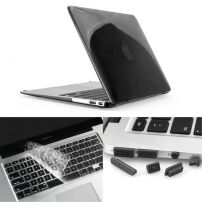 ENKAY kryt s ochranou kláves a záslepkami pro MacBook Air 13" (A1237 / A1304 / A1369 / A1466) - černý