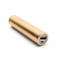 Mini externí baterie / power banka 2600mAh - velikost rtěnky - zlatá