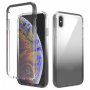 Nárazuvzdorné dvoubarevné transparentní pouzdro pro iPhone XS Max - černé