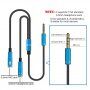 Audio kabel - 2x 3,5 mm jack pro sluchátka a mikrofon na 3,5 mm jack - 32 cm - černý
