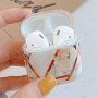 Obal se vzorem květin a mramoru pro AirPods 1 / 2 - světle růžový