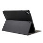 MUTURAL pouzdro z umělé kůže se stojánkem pro iPad 9,7" (2017/2018) / Pro 9,7" / Air 1 / 2 - černé s výšivkou