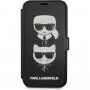 Karl Lagerfeld Heads flipové pouzdro pro iPhone 12 mini - černé