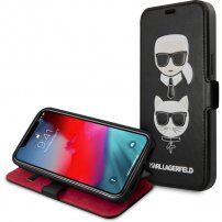 Karl Lagerfeld Heads flipové pouzdro pro iPhone 12 Pro Max - černé