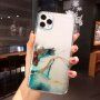 Nárazuvzdorný transparentní kryt s mramorovým vzorem pro iPhone 12 Pro Max - modrý