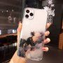 Nárazuvzdorný transparentní kryt s mramorovým vzorem pro iPhone 12 Pro Max - tmavě fialový