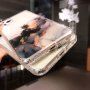 Nárazuvzdorný transparentní kryt s mramorovým vzorem pro iPhone 12 Pro Max - tmavě fialový