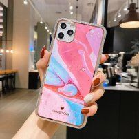 Nárazuvzdorný ochranný kryt abstraktní malba pro iPhone 11 Pro - růžovo - modrý
