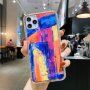 Nárazuvzdorný ochranný kryt abstraktní malba pro iPhone 12 Pro Max - modrý
