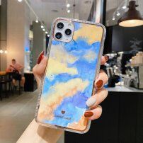 Nárazuvzdorný ochranný kryt abstraktní malba pro iPhone 11 Pro Max - modro - žlutý