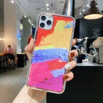 Nárazuvzdorný ochranný kryt abstraktní malba pro iPhone 12 Pro Max - žluto - fuchsiový