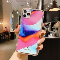Nárazuvzdorný ochranný kryt abstraktní malba pro iPhone 12 / 12 Pro - modro - růžový