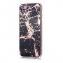 Kryt z měkkého plastu mramor pro iPhone 5 / 5s / SE (2016) - černo zlatý