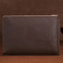 Stylová brašna z kůže pro iPad do 13" / MacBook do 14" - tmavě hnědá