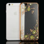 Elegantní kryt se třpytivými kamínky pro Apple iPhone 6S Plus / 6 Plus - růžovozlatý s květinami