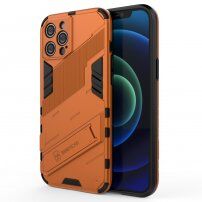 Odolný ochranný kryt se stojánkem pro iPhone 12 Pro Max - oranžový