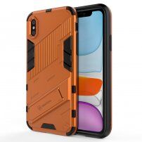 Odolný ochranný kryt se stojánkem pro iPhone X / XS - oranžový