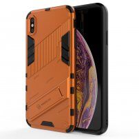 Odolný ochranný kryt se stojánkem pro iPhone XS Max - oranžový