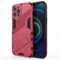 Odolný ochranný kryt se stojánkem pro iPhone 12 Pro Max - růžový
