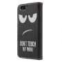 Flipové pouzdro se stojánkem a prostorem na doklady pro iPhone 5 / 5S / SE (2016) - Don't touch my phone