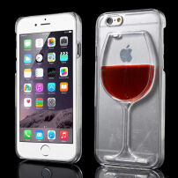 Kryt s tekutým vínem v plastické sklence pro Apple iPhone 6 / 6S