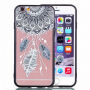 Ochranný plastový kryt s černým rámečkem pro Apple iPhone 6 / 6S - lapač snů s peříčky