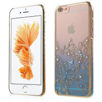 KAVARO ochranný kryt s třpytivými kamínky pro Apple iPhone 6S Plus / 6 Plus - modrý s motýli