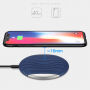 Bezdrátová QI nabíječka s neklouzavým povrchem pro Apple iPhone - modro / stříbrná