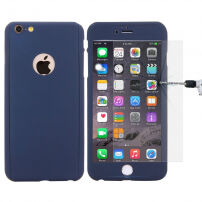 Tvrzený obal pro celý obvod telefonu včetně ochranného skla pro iPhone 6 Plus / 6S Plus - tmavě modrý