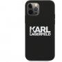 Karl Lagerfeld Stack White Logo silikonový kryt pro iPhone 12 Pro Max - černý
