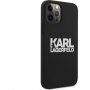 Karl Lagerfeld Stack White Logo silikonový kryt pro iPhone 12 Pro Max - černý