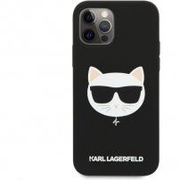 Karl Lagerfeld Choupette Head silikonový kryt pro iPhone 12 Pro Max - černý