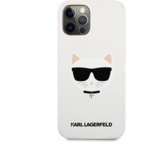 Karl Lagerfeld Choupette Head silikonový kryt pro iPhone 12 Pro Max - bílý