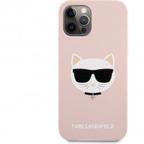 Karl Lagerfeld Choupette Head silikonový kryt pro iPhone 12 Pro Max - růžový