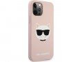 Karl Lagerfeld Choupette Head silikonový kryt pro iPhone 12 Pro Max - růžový