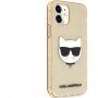 Karl Lagerfeld Choupette Head Glitter kryt pro iPhone 12 mini - zlatý