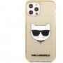 Karl Lagerfeld Choupette Head Glitter kryt pro iPhone 12 Pro Max - zlatý