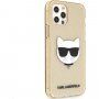 Karl Lagerfeld Choupette Head Glitter kryt pro iPhone 12 Pro Max - zlatý