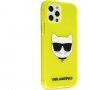 Karl Lagerfeld Choupette Head kryt pro iPhone 12 Pro Max - neonově žlutý