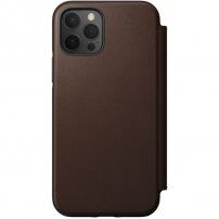 Nomad Rugged Folio kožené flipové pouzdro s MagSafe pro iPhone 12 / 12 Pro - hnědé