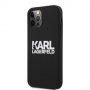 Karl Lagerfeld Stack White Logo silikonový kryt pro iPhone 12 Pro Max - černý