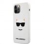 Karl Lagerfeld Choupette Head silikonový kryt pro iPhone 12 Pro Max - bílý