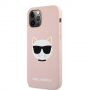 Karl Lagerfeld Choupette Head silikonový kryt pro iPhone 12 Pro Max - růžový