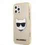 Karl Lagerfeld Choupette Head Glitter kryt pro iPhone 12 Pro Max - zlatý