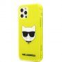 Karl Lagerfeld Choupette Head kryt pro iPhone 12 Pro Max - neonově žlutý